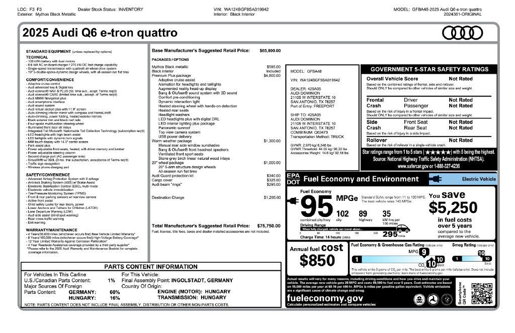 Used 2025 Audi Q6 e-tron Premium Plus w/ Premium Plus AWD/4WD image 3