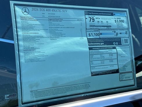 New 2026 Mercedes-Benz EQS 400 4MATIC SUV image 30