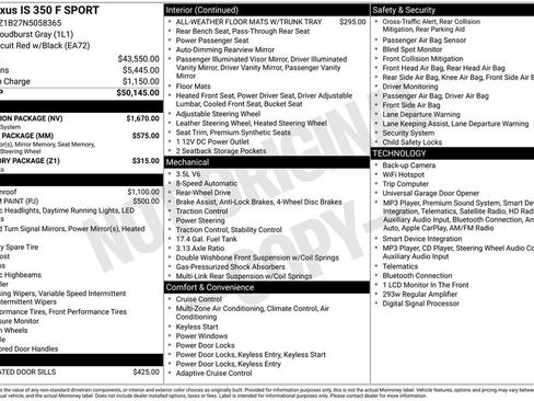 Used 2022 Lexus IS 350 F Sport w/ Navigation Package RWD image 34