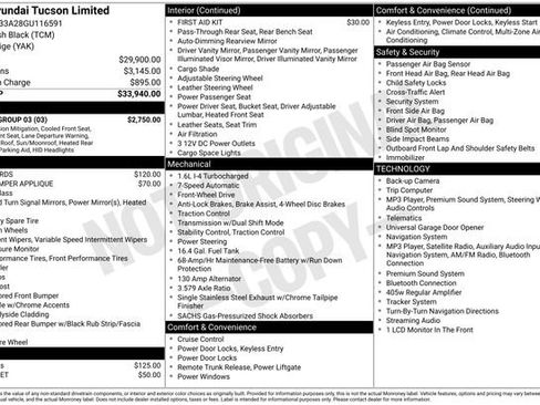 Used 2016 Hyundai Tucson Limited w/ Option Group 03 FWD image 5