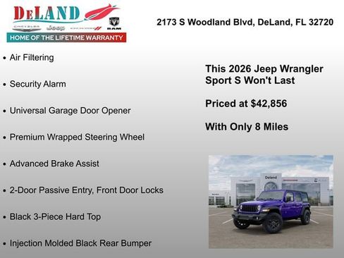New 2026 Jeep Wrangler Unlimited Sport AWD/4WD image 31