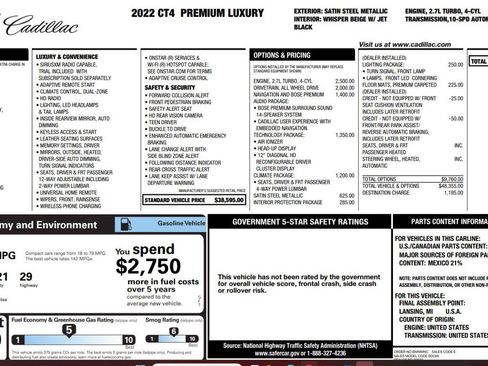 Used 2022 Cadillac CT4 Premium Luxury AWD/4WD image 4