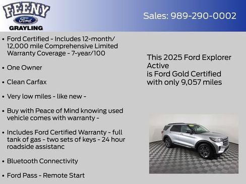 Certified 2025 Ford Explorer Active w/ Active Comfort Package image 4