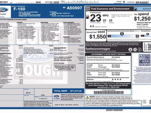 Used 2022 Ford F150 Lariat w/ Max Trailer Tow Package AWD/4WD image 34