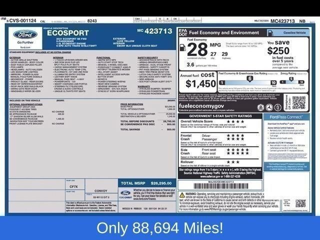 Used 2021 Ford EcoSport SE w/ SE Convenience Package FWD image 4