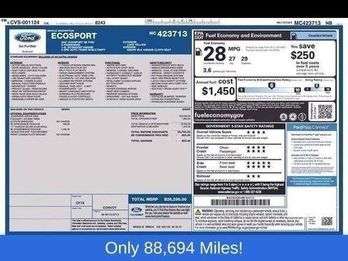 Used 2021 Ford EcoSport SE w/ SE Convenience Package FWD image 4