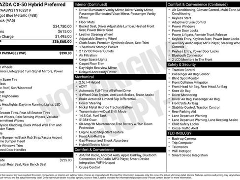New 2026 MAZDA CX-50 2.5 Hybrid w/ Weather Package AWD/4WD image 3
