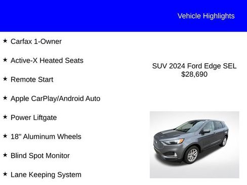 Used 2024 Ford Edge SEL w/ Convenience Package AWD/4WD image 2