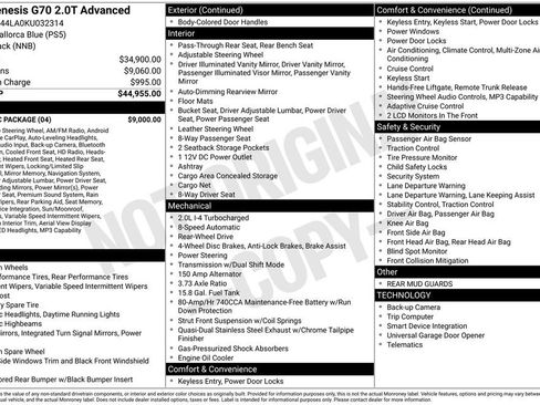 Used 2019 Genesis G70 2.0T Advanced w/ Dynamic Package image 11