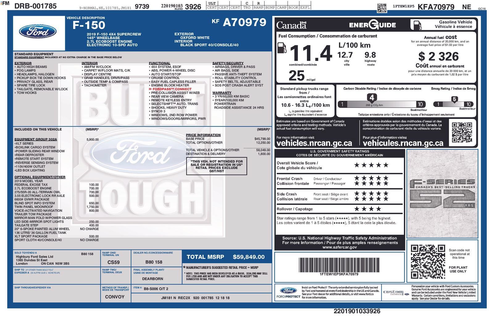 Used 2019 Ford F150 XLT w/ Equipment Group 302A Luxury AWD/4WD image 1