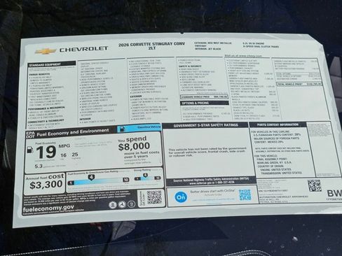 New 2026 Chevrolet Corvette Stingray Preferred Conv w/ Z51 Performance Package image 19