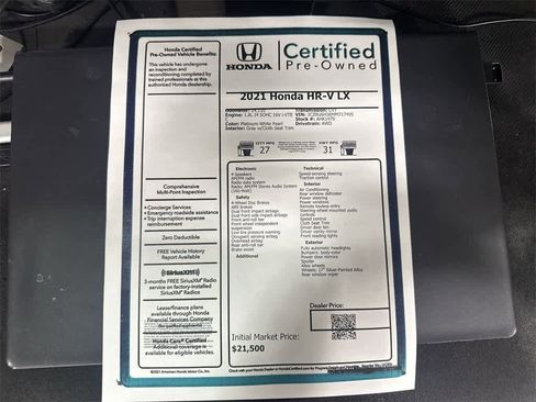Used 2021 Honda HR-V LX image 13