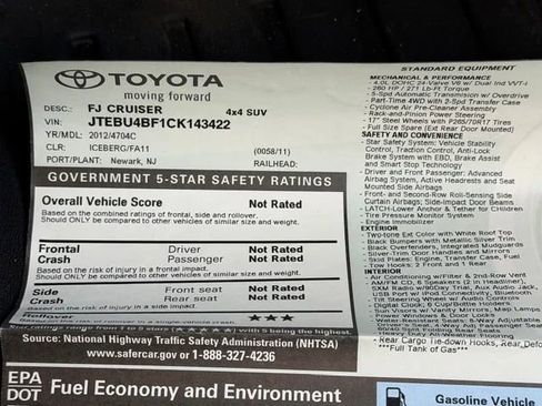 Used 2012 Toyota FJ Cruiser 4WD w/ Convenience Pkg image 39