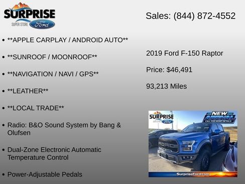 Used 2019 Ford F150 Raptor w/ Equipment Group 802A Luxury AWD/4WD image 17