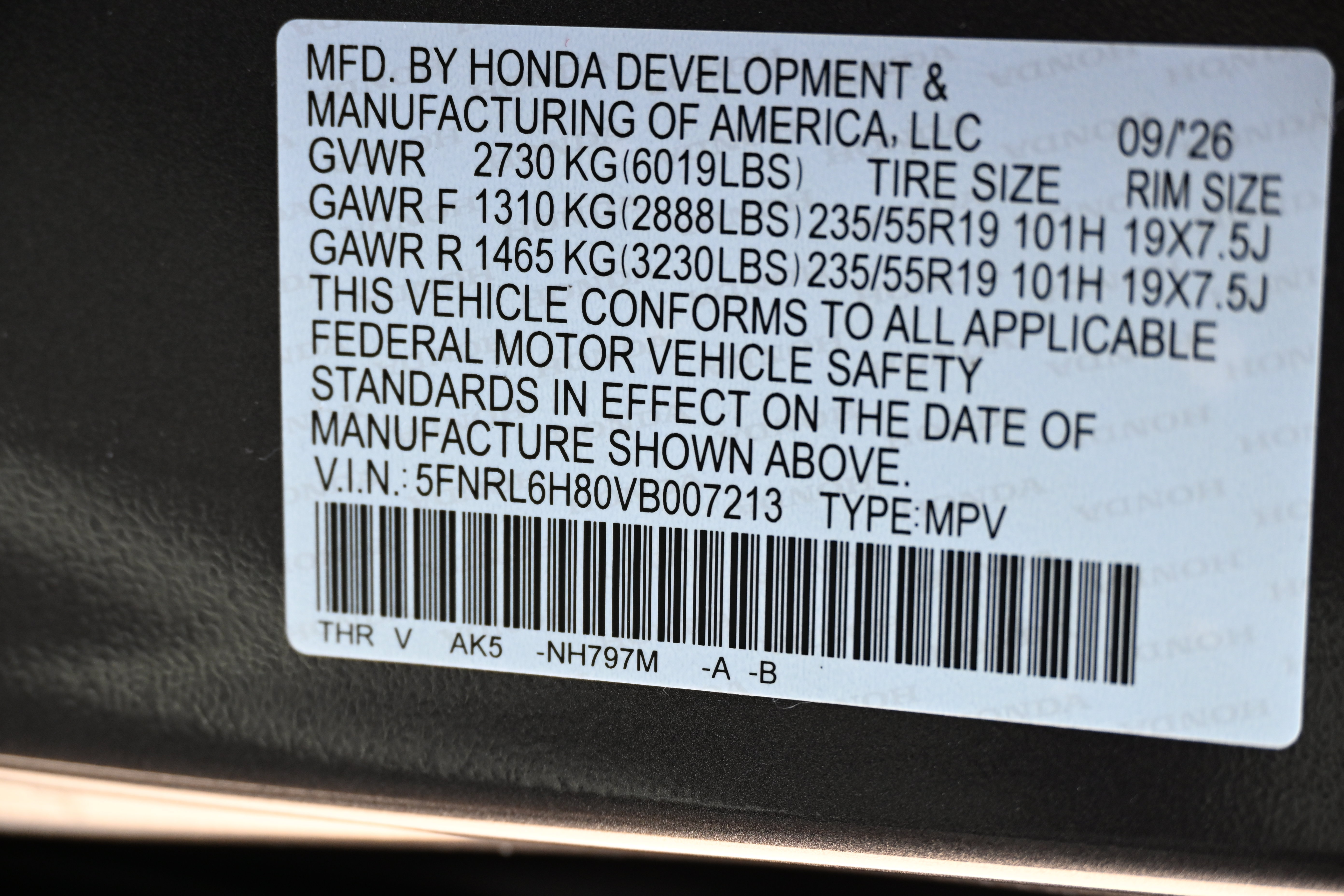 New 2027 Honda Odyssey Touring image 22