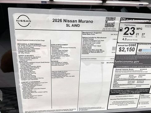 New 2026 Nissan Murano SL AWD/4WD image 42