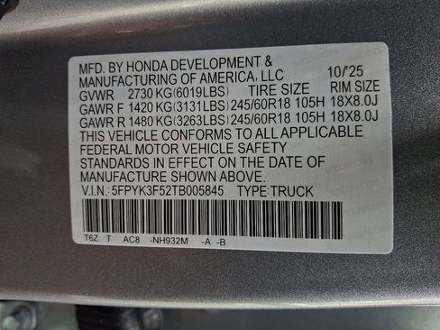 New 2026 Honda Ridgeline RTL image 10