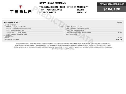 Used 2019 Tesla Model S Performance AWD/4WD image 2