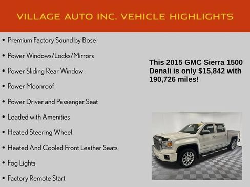 Used 2015 GMC Sierra 1500 Denali w/ Driver Alert Package AWD/4WD image 14