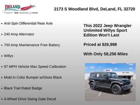 Used 2022 Jeep Wrangler Unlimited Sport AWD/4WD image 30