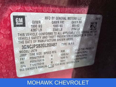 Certified 2016 Chevrolet Trax LT w/ LT Sun and Sound Package AWD/4WD image 34