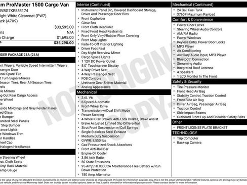 Used 2019 RAM ProMaster 1500 image 1