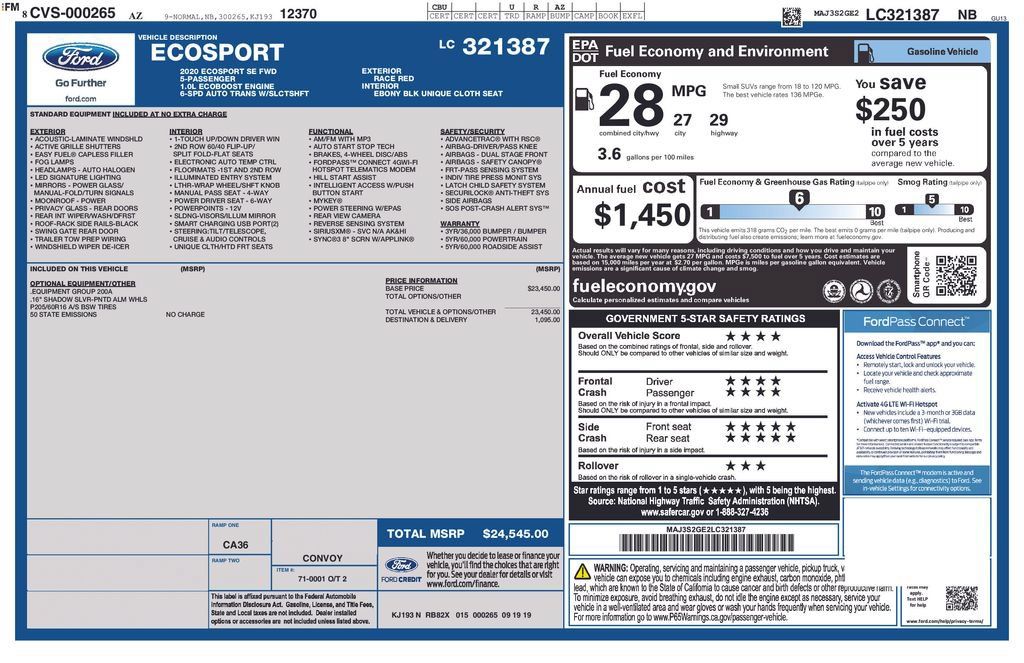 Used 2020 Ford EcoSport SE FWD image 9