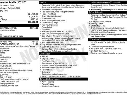 Used 2009 Chevrolet Malibu LT w/ HFV6 Engine Package FWD image 2