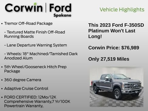 Certified 2023 Ford F350 Platinum w/ Tremor Off-Road Package image 7