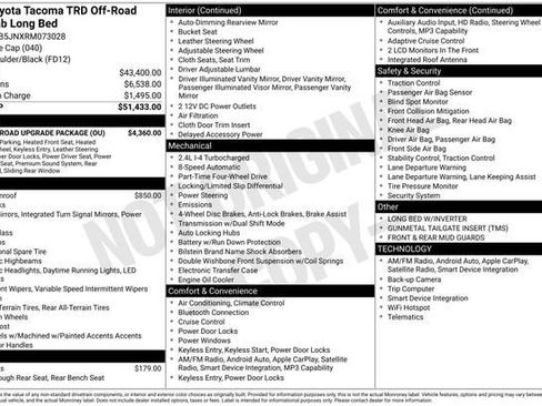 Certified 2024 Toyota Tacoma TRD Off-Road w/ TRD Off Road Upgrade Package AWD/4WD image 35