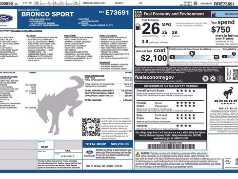 Used 2024 Ford Bronco Sport Big Bend w/ Convenience Package AWD/4WD image 6