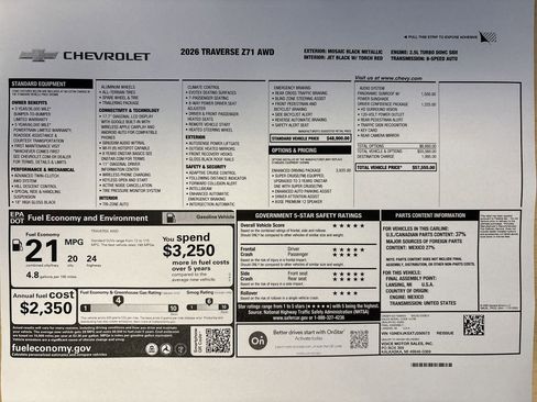 New 2026 Chevrolet Traverse Z71 w/ Enhanced Driving Package image 70