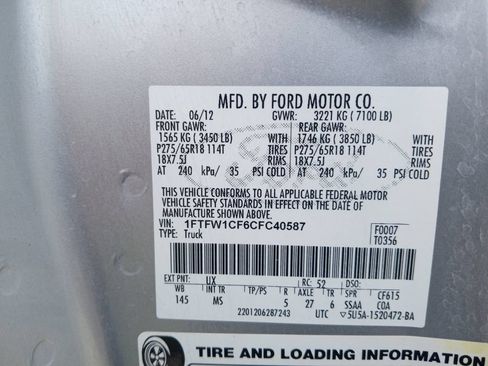 Used 2012 Ford F150 XLT w/ XLT Chrome Pkg RWD image 38