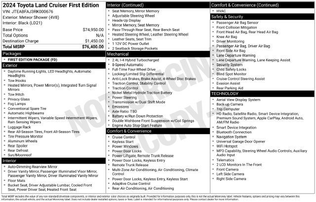 Used 2024 Toyota Land Cruiser AWD/4WD image 33