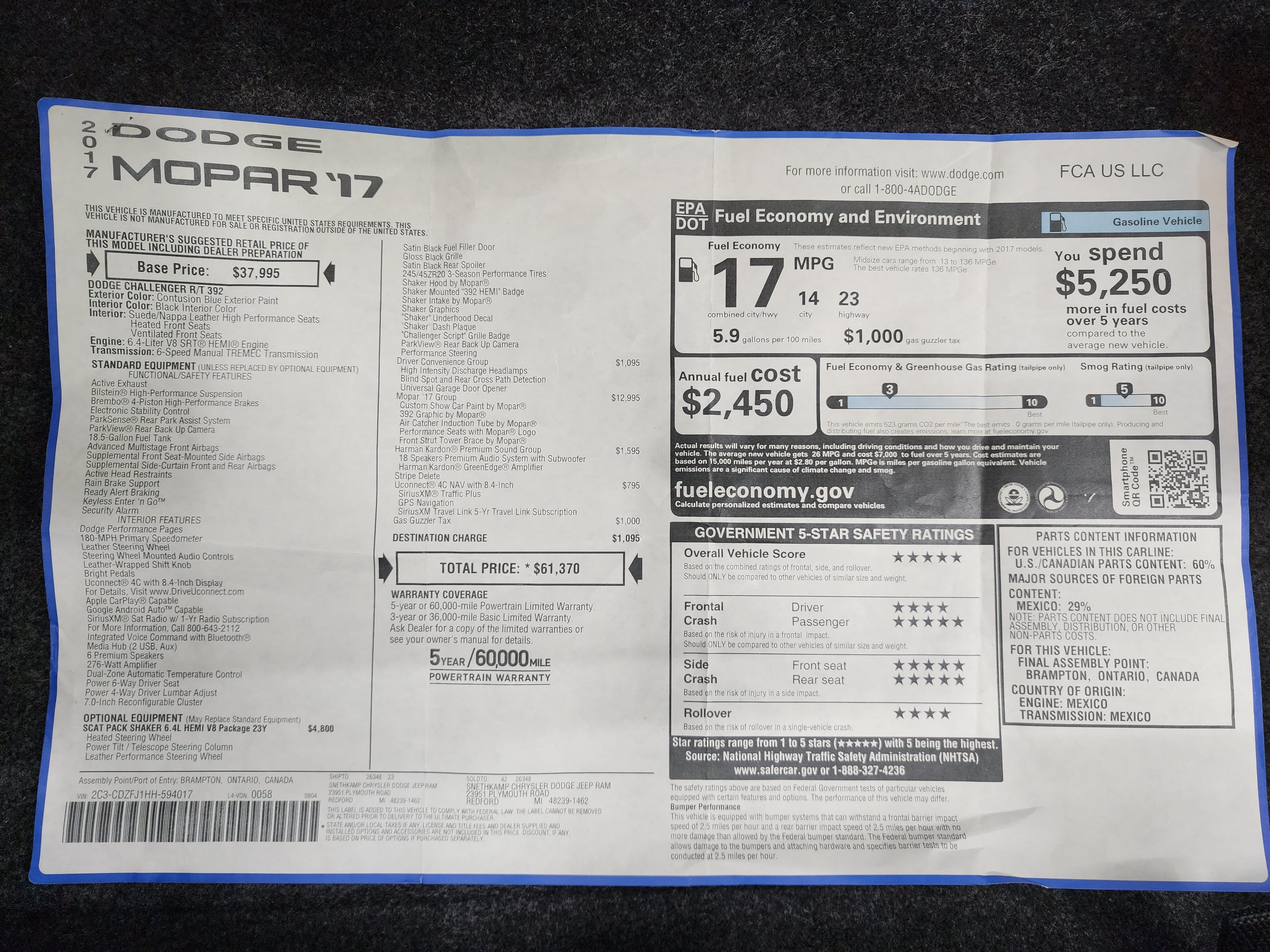 Used 2017 Dodge Challenger R/T Scat Pack RWD image 39