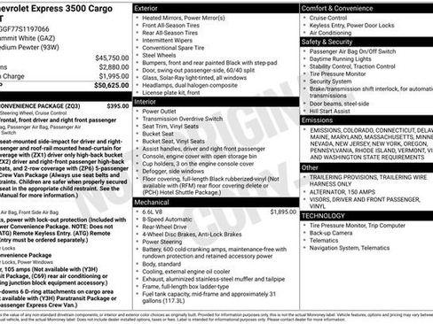 New 2025 Chevrolet Express 3500 Work Van w/ Driver Convenience Package image 6