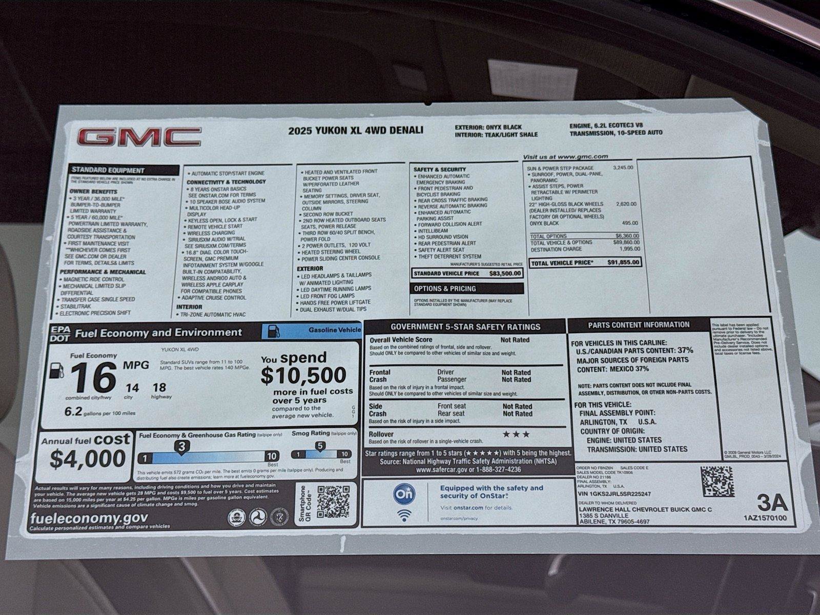 Certified 2025 GMC Yukon XL Denali w/ Sun & Power Step Package AWD/4WD image 20