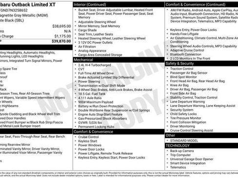Used 2022 Subaru Outback Limited XT image 20