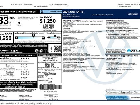 Used 2021 Volkswagen Jetta S w/ Driver Assistance Package FWD image 2