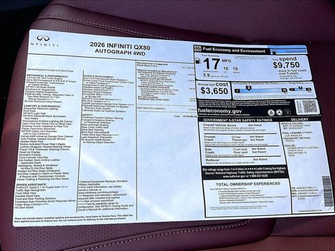 New 2026 INFINITI QX80 Autograph AWD/4WD image 20