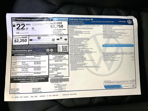 New 2026 Volkswagen Atlas Cross Sport SE image 35