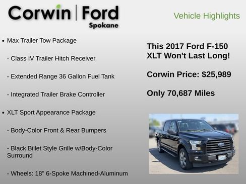 Used 2017 Ford F150 XLT w/ Equipment Group 302A Luxury AWD/4WD image 24