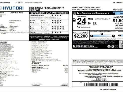 Used 2025 Hyundai Santa Fe Calligraphy image 3