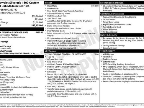Used 2021 Chevrolet Silverado 1500 Custom w/ LPO, Dark Essentials Package AWD/4WD image 15