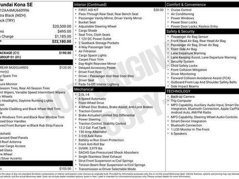 Used 2021 Hyundai Kona SE w/ Cargo Package FWD image 7