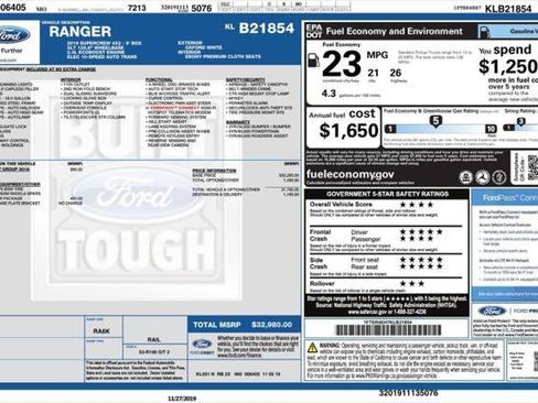 Used 2019 Ford Ranger XLT w/ Equipment Group 301A Mid RWD image 4