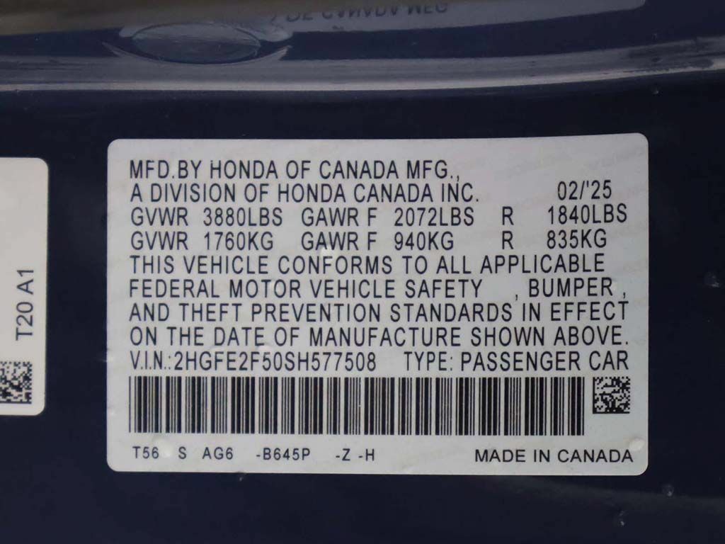 Certified 2025 Honda Civic Sport image 48