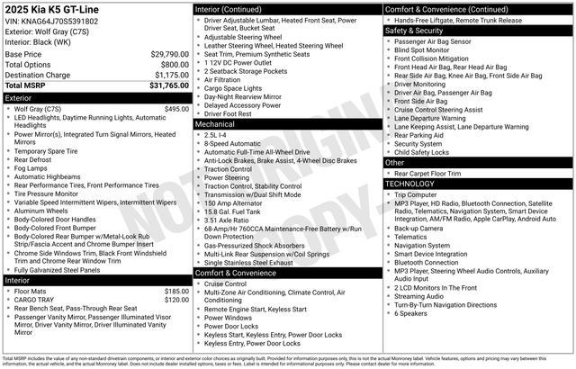 Certified 2025 Kia K5 GT-Line AWD/4WD image 33
