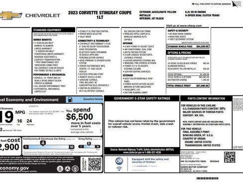 Used 2023 Chevrolet Corvette Stingray Coupe w/ 1LT RWD image 2