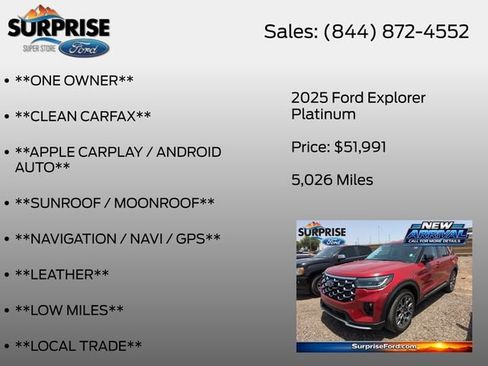 Used 2025 Ford Explorer Platinum w/ Ultimate Package AWD/4WD image 13